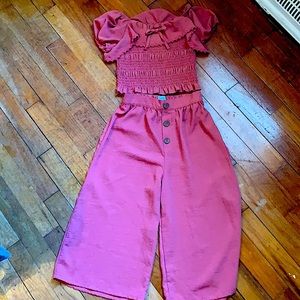Two piece outfit. Knit Works outfit, size XS, will fit 6t.